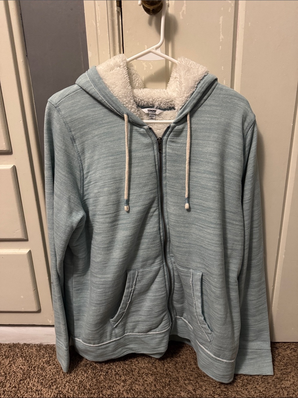 Sonoma Light Blue Sherpa-Lined Zip-Up Hoodie